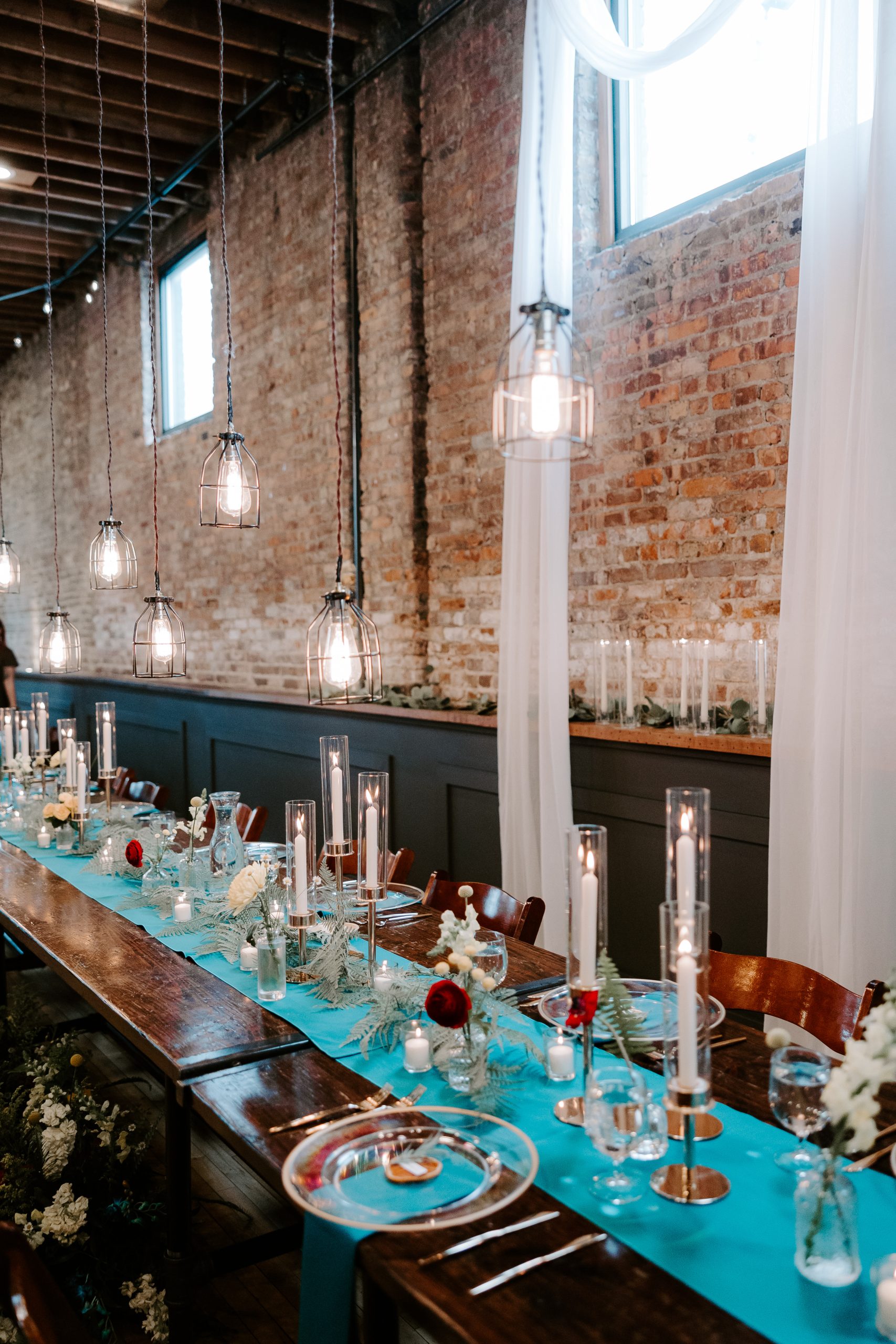 Pendant Lighting Above Head Table